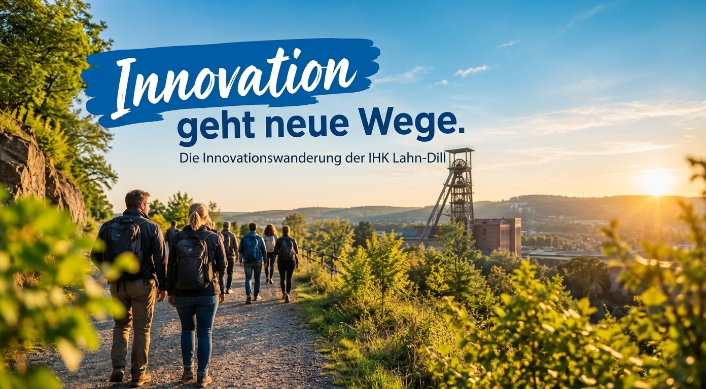wandernde Menschen, Fördertürme, Industrie
