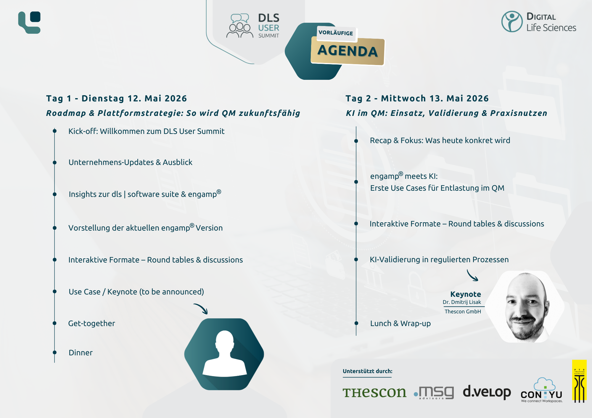 Vorläufige Agenda DLS User Summit 2026