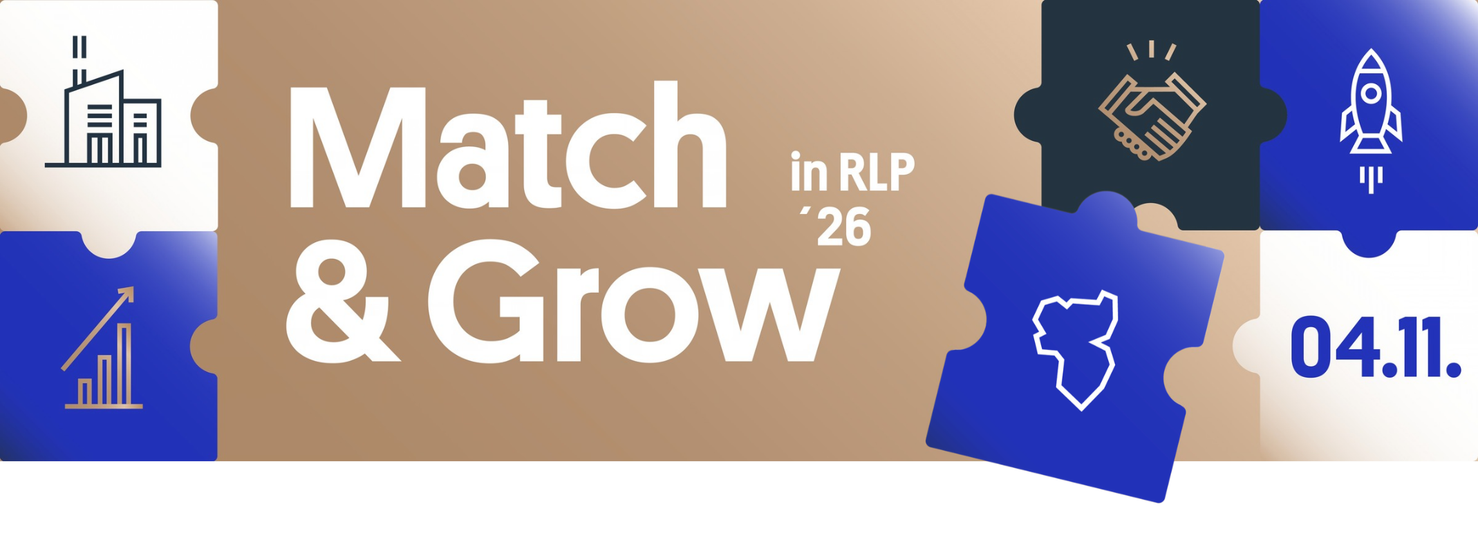 Banner: Keydesign Match & Grow in RLP mit Puzzleteilen