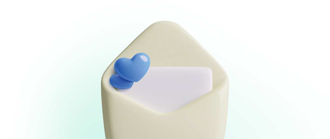 Newsletter cover illustration with hearts highlighting valuable industry content for event professionals
